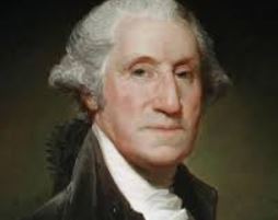 George Washington'ın başkanlık portresi ve Amerikan Anayasası'nın imzalanma sürecini temsil eden tarihi illüstrasyon.