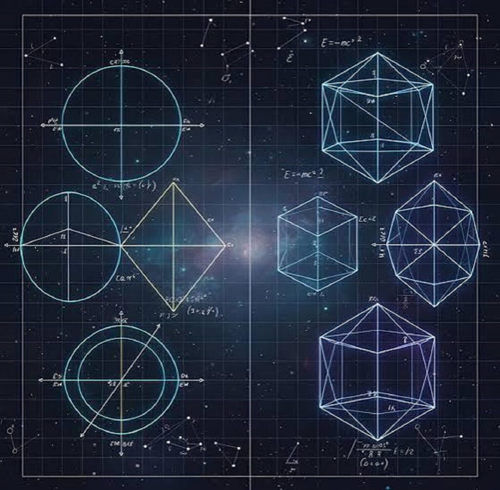 Soyut matematiksel formülleri ve sembolik ağ yapılarını temsil eden dijital illüstrasyon görseli.